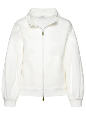 Max Mara    Max Mara 'Gastone' Crop Jacket In White Cotton Blend